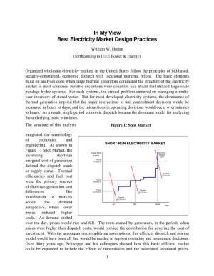 Best Electricity Market Design Practices