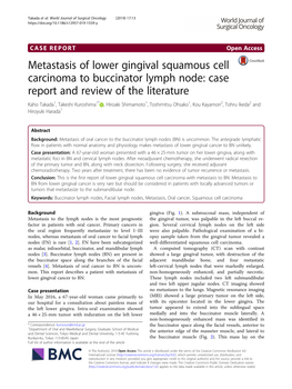 Metastasis of Lower Gingival Squamous Cell Carcinoma To