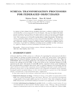 Schema Transformation Processors for Federated Objectbases