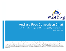 Ancillary Fees Comparison Chart