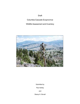 Draft Columbia Cascade Ecoprovince Wildlife Assessment and Inventory