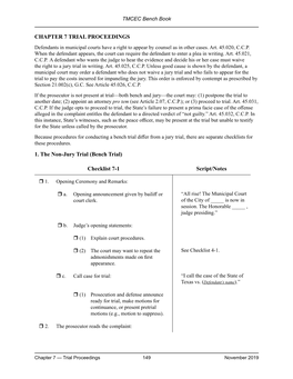 CHAPTER 7 TRIAL PROCEEDINGS 1. the Non-Jury Trial (Bench Trial)