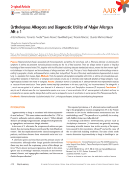 Orthologous Allergens and Diagnostic Utility of Major Allergen Alt