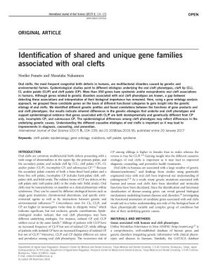Identification of Shared and Unique Gene Families Associated with Oral