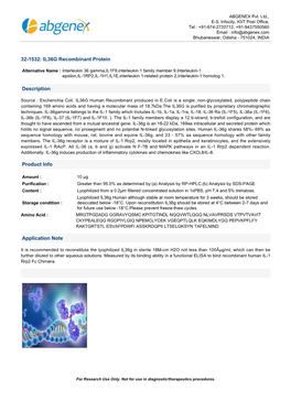 32-1532: IL36G Recombinant Protein Description Product Info Application Note