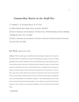 Gamma-Ray Bursts in the Swift Era
