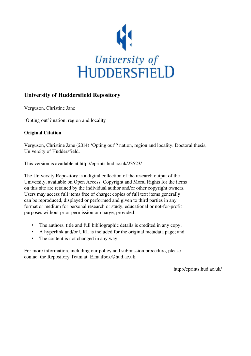 University of Huddersfield Repository