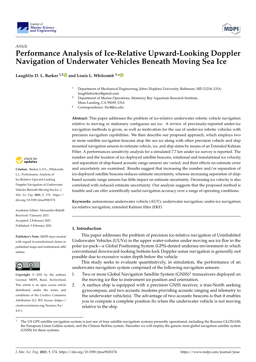 Performance Analysis of Ice-Relative Upward-Looking Doppler Navigation of Underwater Vehicles Beneath Moving Sea Ice