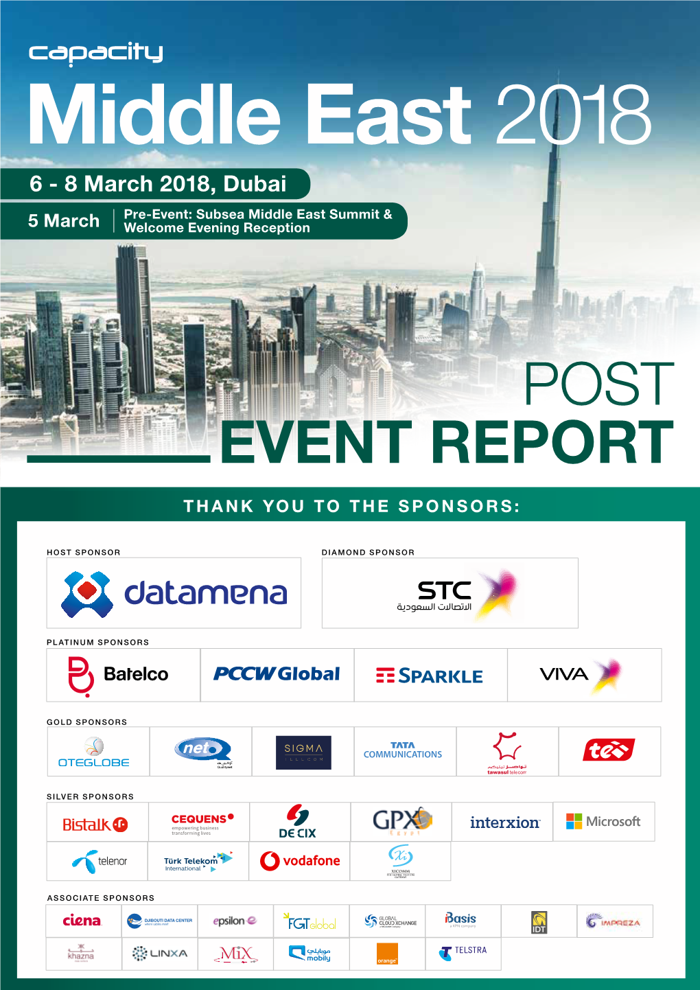 8 March 2018, Dubai Pre-Event: Subsea Middle East Summit & 5 March Welcome Evening Reception