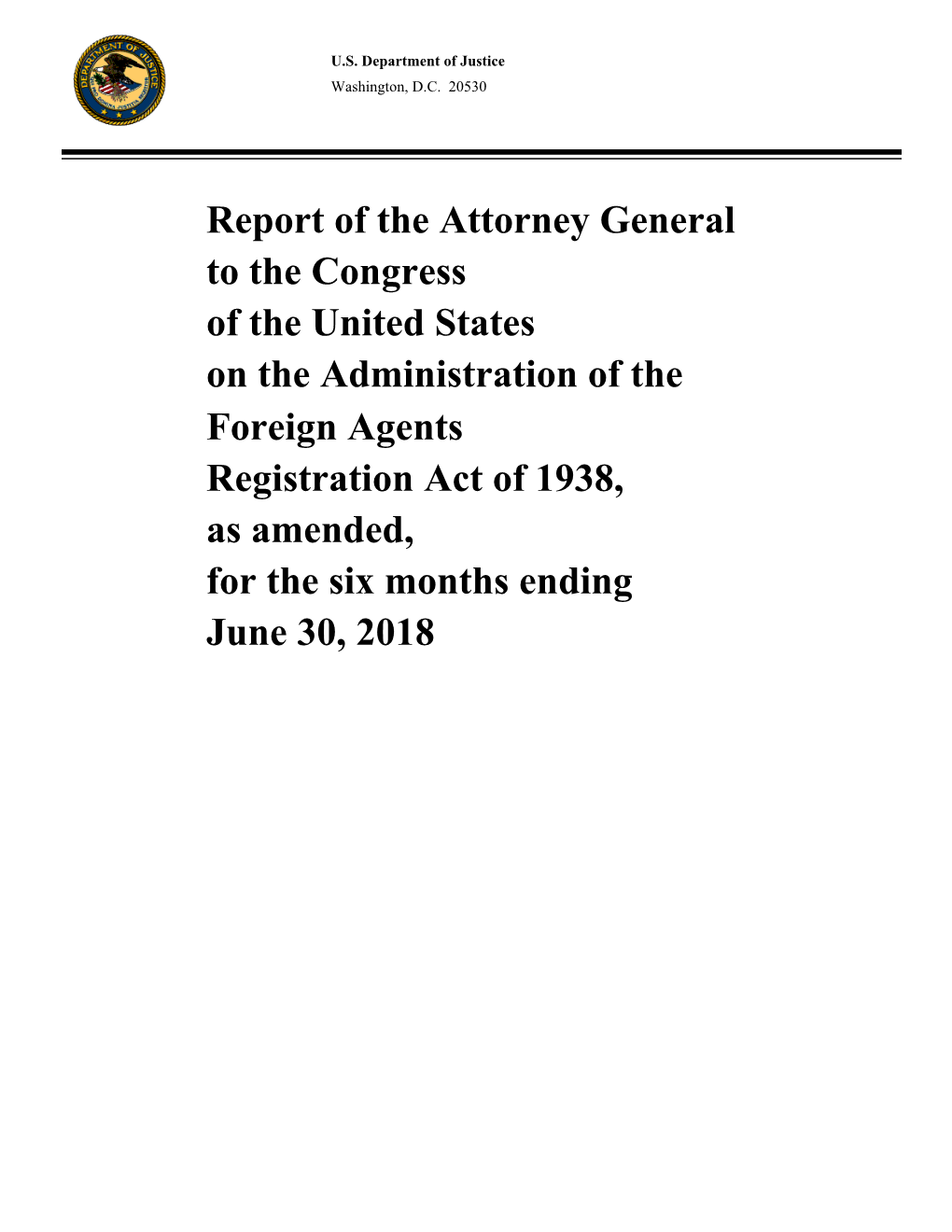 Report of the Attorney General