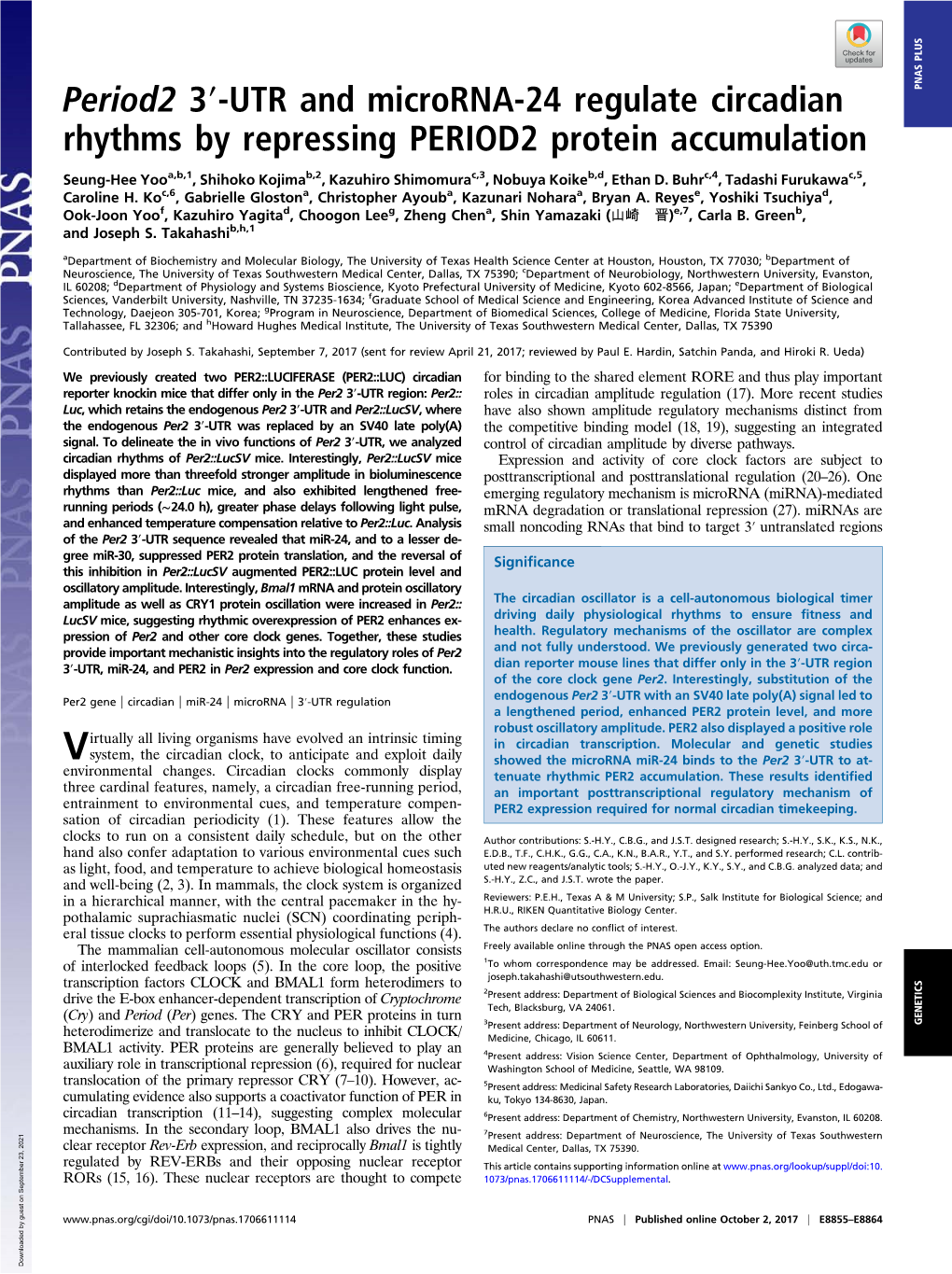 UTR and Microrna-24 Regulate Circadian Rhythms By