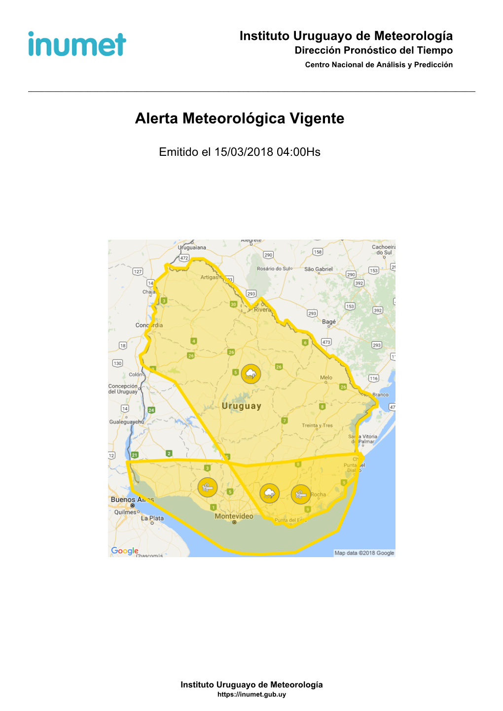 Alerta Meteorológica Vigente