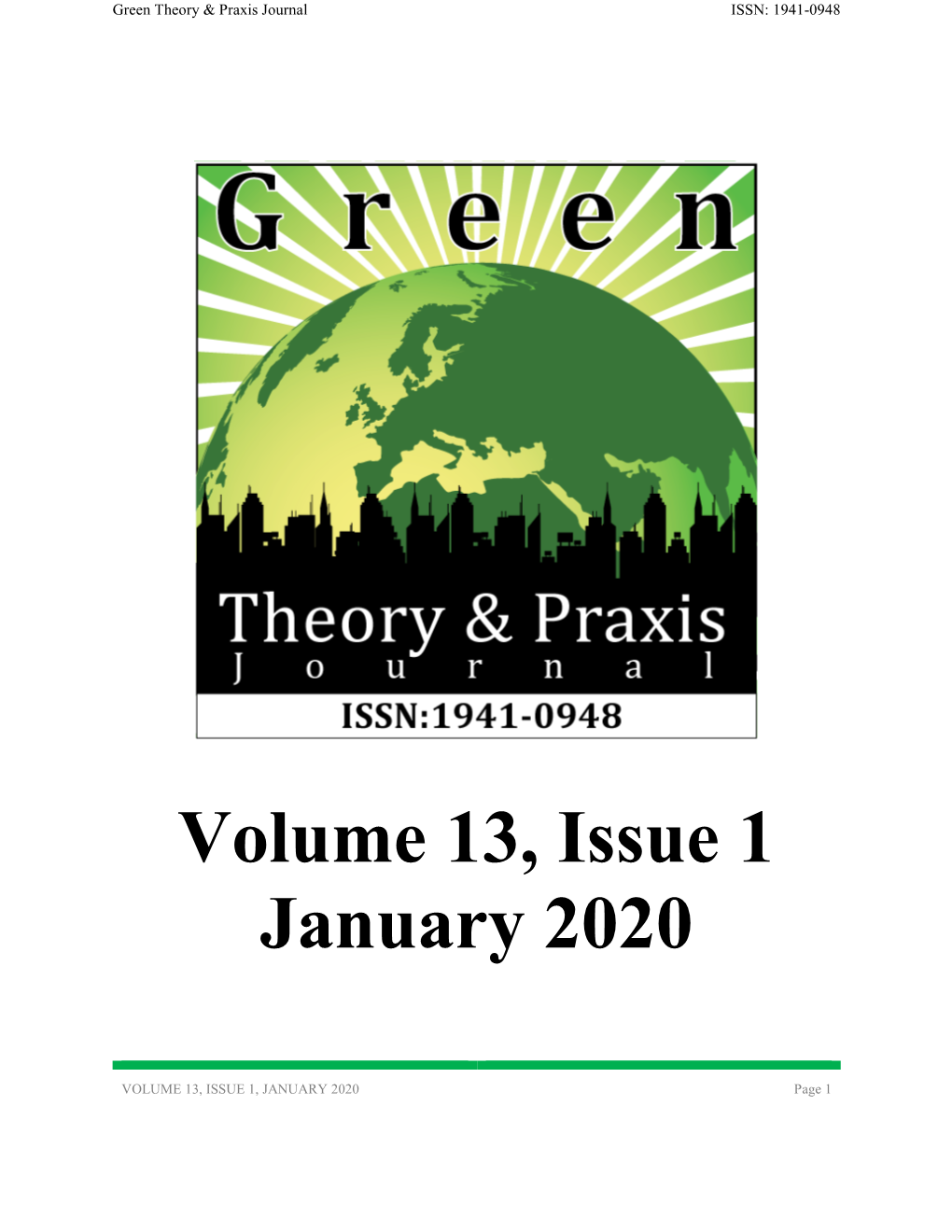 Volume 13, Issue 1 January 2020