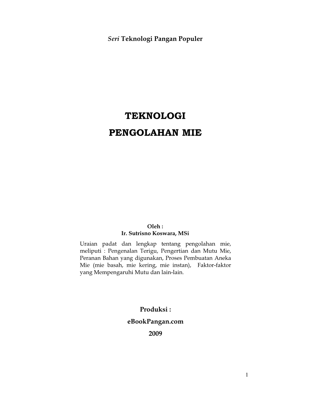 Teknologi Pengolahan