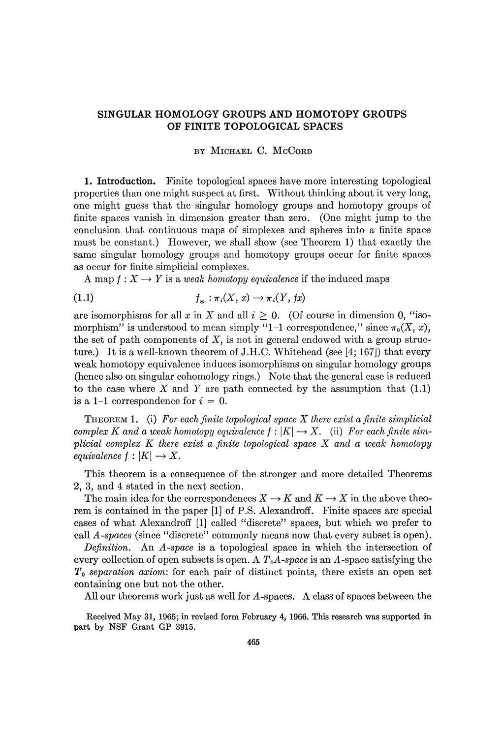 Singular Homology Groups and Homotopy Groups By