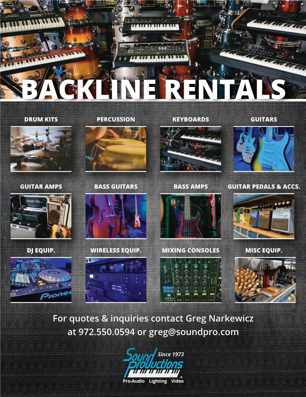 Sound Productions Backline Rentals Production Smaller Dec