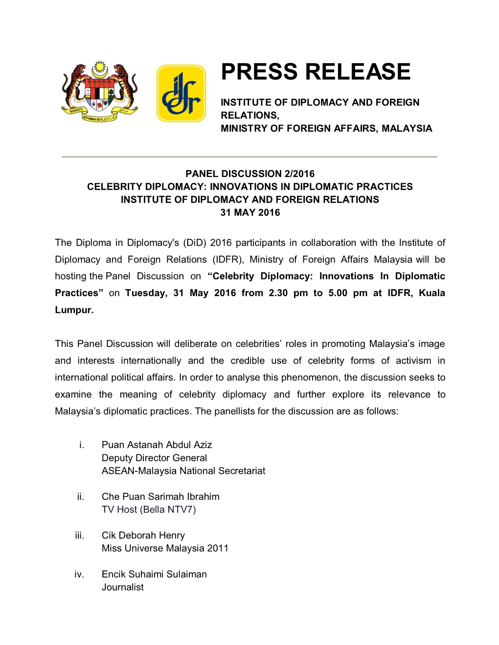 Press Release