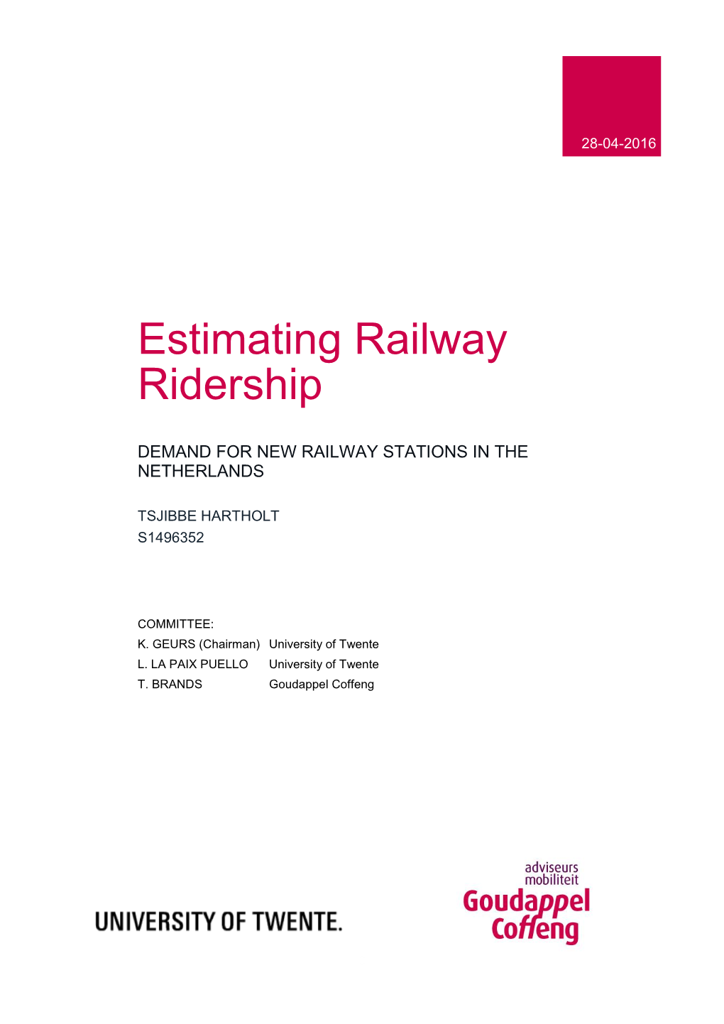 Estimating Railway Ridership