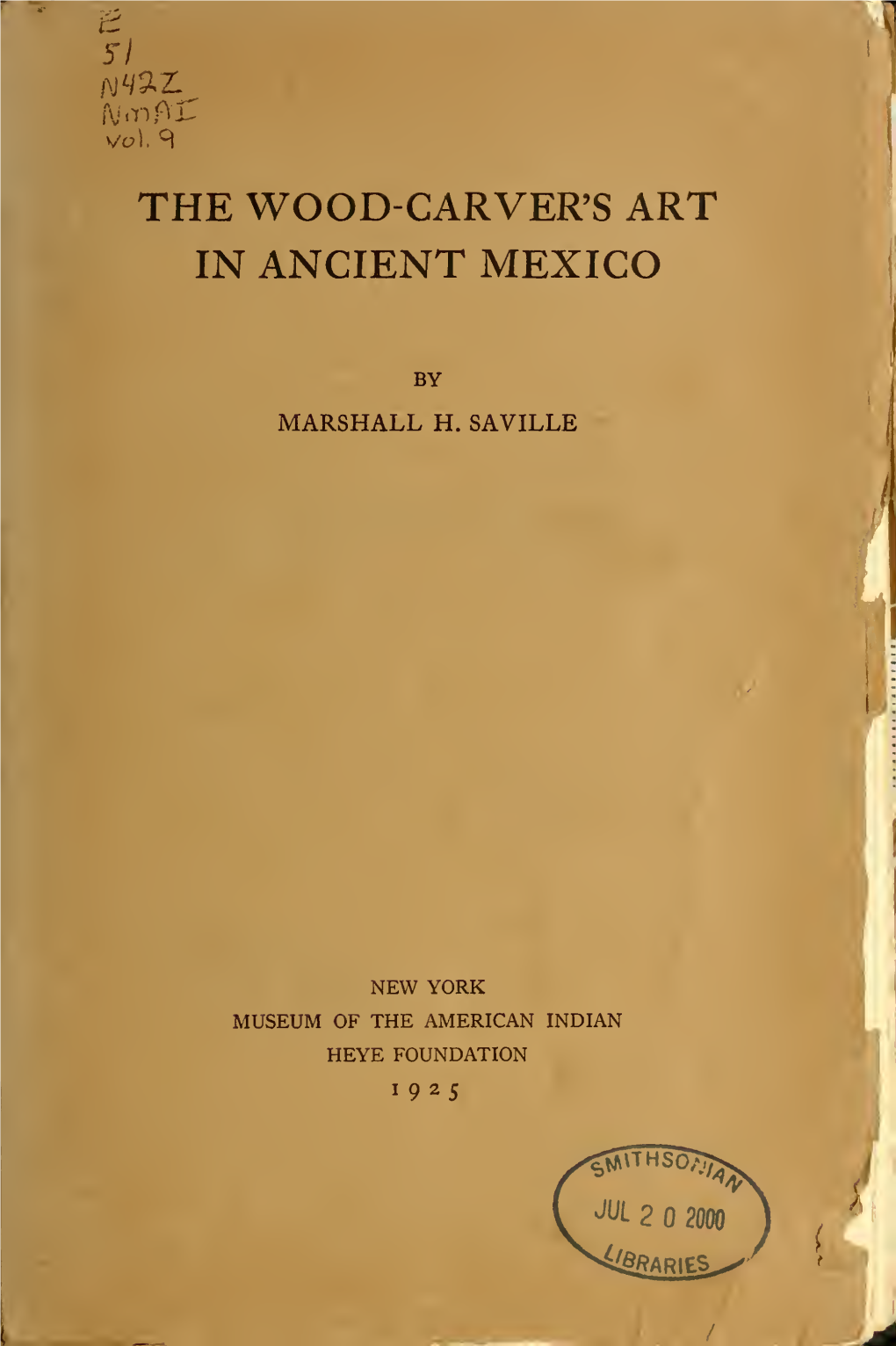 The Wood-Carver's Art in Ancient Mexico