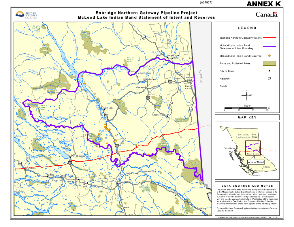 ANNEX K Enbridge Northern Gateway Pipeline Project Mcleod Lake Indianpink Mountain Band Statement of Intent and Reserves OSPIKA CONES (ER)