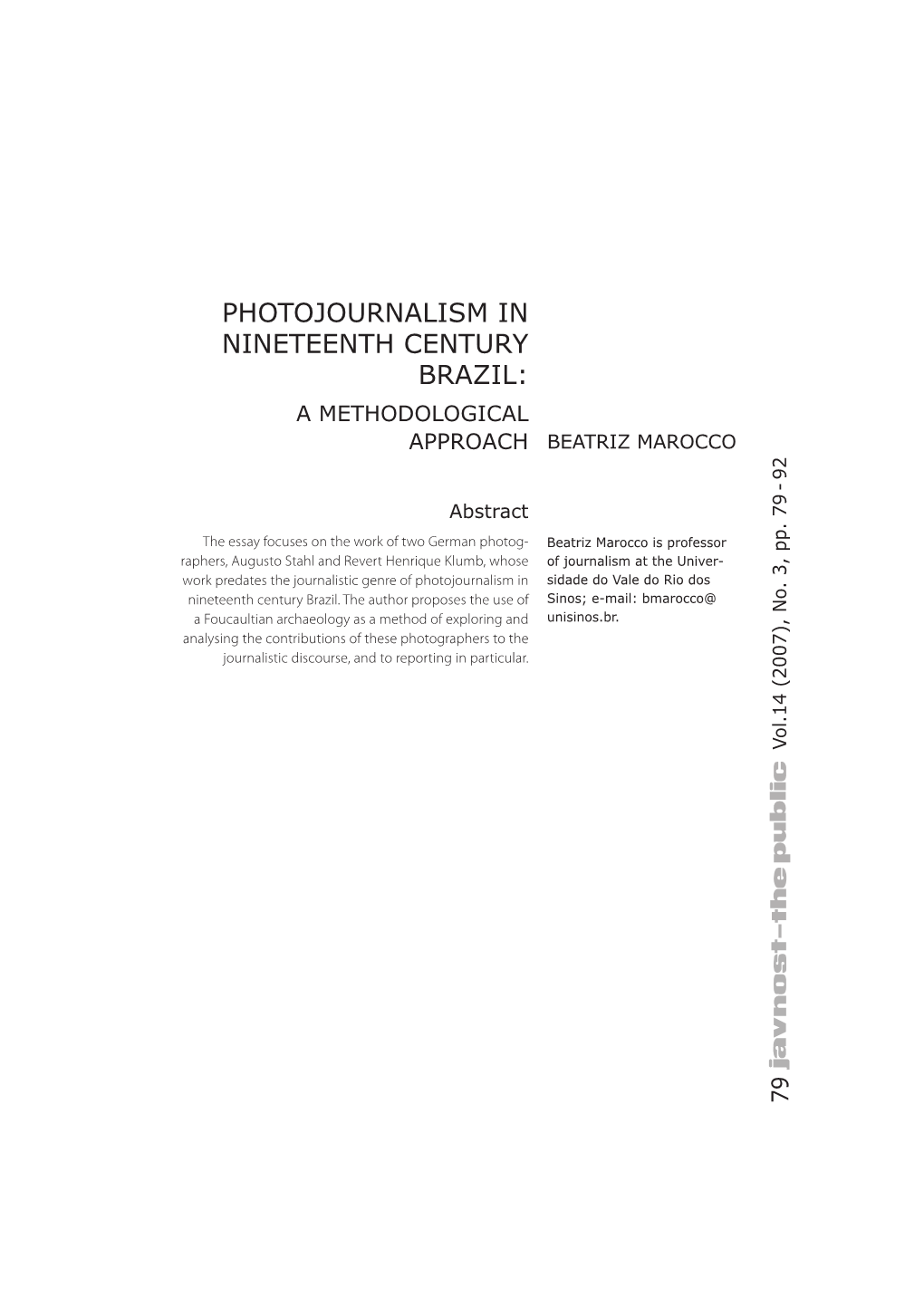 Photojournalism in Nineteenth Century Brazil