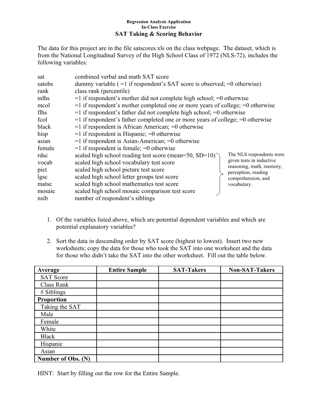 Regression Analysis Application