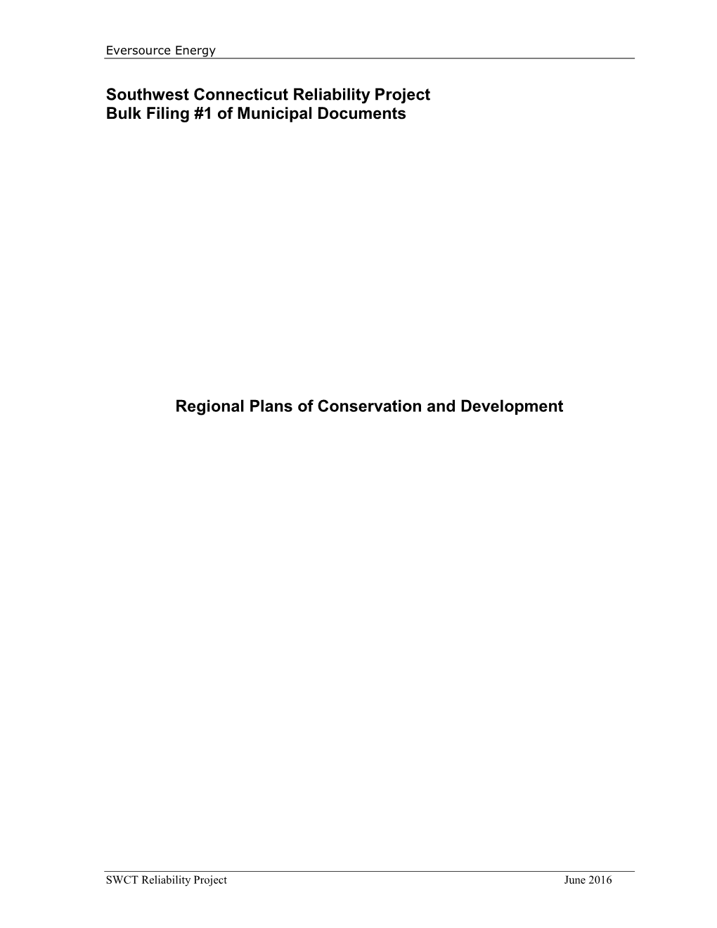 Regional Plan of Conservation and Development