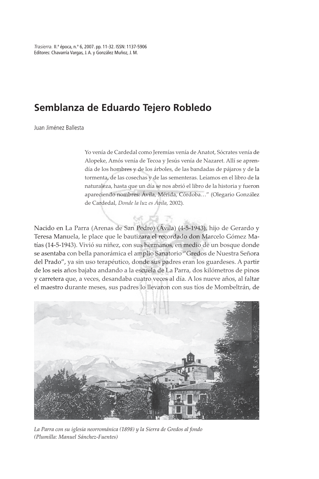 Semblanza De Eduardo Tejero Robledo