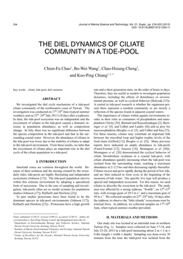 The Diel Dynamics of Ciliate Community in a Tide-Pool