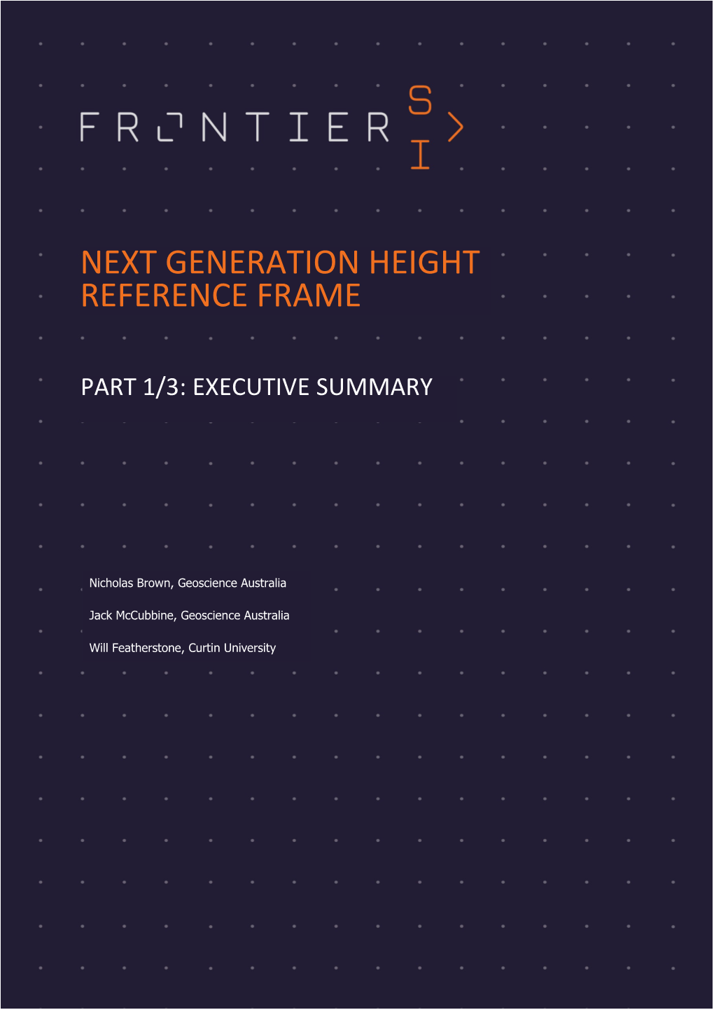 Next Generation Height Reference Frame