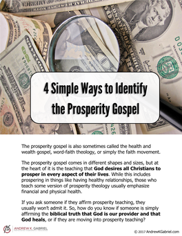 4 Simple Ways to Identify the Prosperity Gospel