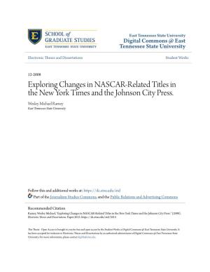 Exploring Changes in NASCAR-Related Titles in the New York Times and the Johnson City Press