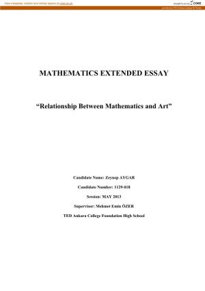 Mathematics Extended Essay