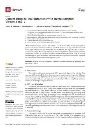 Current Drugs to Treat Infections with Herpes Simplex Viruses-1 and -2