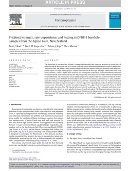 Frictional Strength, Rate-Dependence, and Healing in DFDP-1 Borehole Samples from the Alpine Fault, New Zealand