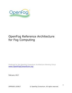 Openfog Reference Architecture for Fog Computing