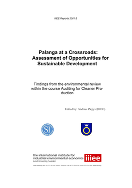Palanga at a Crossroads: Assessment of Opportunities for Sustainable Development