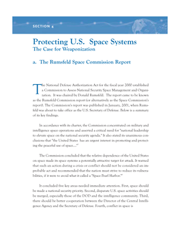 Protecting U.S. Space Systems the Case for Weaponization A