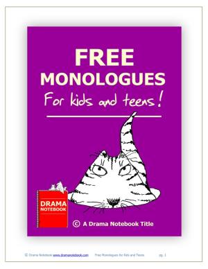 Free Monologues for Kids and Teens Pg