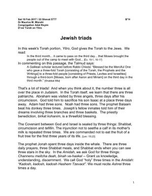 Jewish Triads