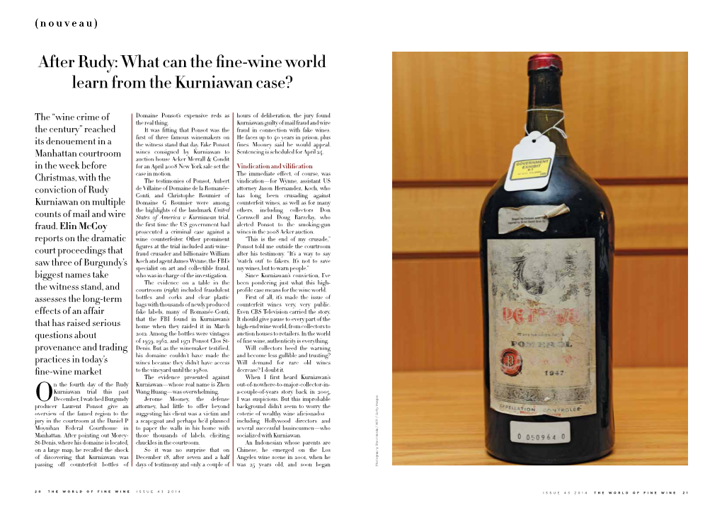 What Can the Fine-Wine World Learn from the Kurniawan