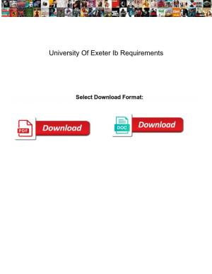 University of Exeter Ib Requirements