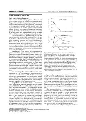 Dark Matter in Galaxies E NCYCLOPEDIA of a STRONOMY and a STROPHYSICS