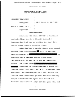 Case 1:05-Cv-00569-JR Document 319 Filed 04/09/10 Page 1 of 32