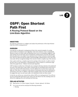 OSPF: Open Shortest Path First a Routing Protocol Based on the Link-State Algorithm