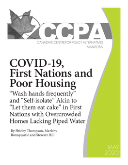 COVID-19, First Nations and Poor Housing