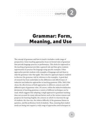 Grammar: Form, Meaning, and Use