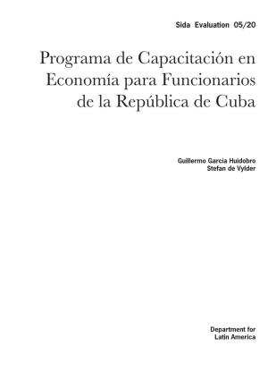 Programa De Capacitación En Economía Para Funcionarios De La República De Cuba