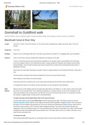 Gomshall to Guildford Walk - SWC
