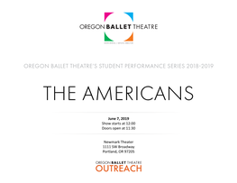 Oregon Ballet Theatre's Student Performance Series 2018-2019